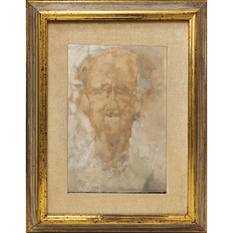 Giuseppe De Luca - Ritratto d’anziano, olio su tela