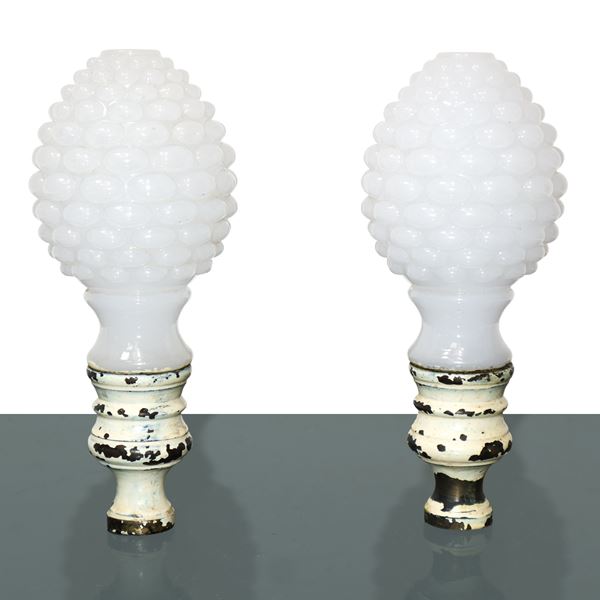 Pair of pine cone-shaped doorknobs