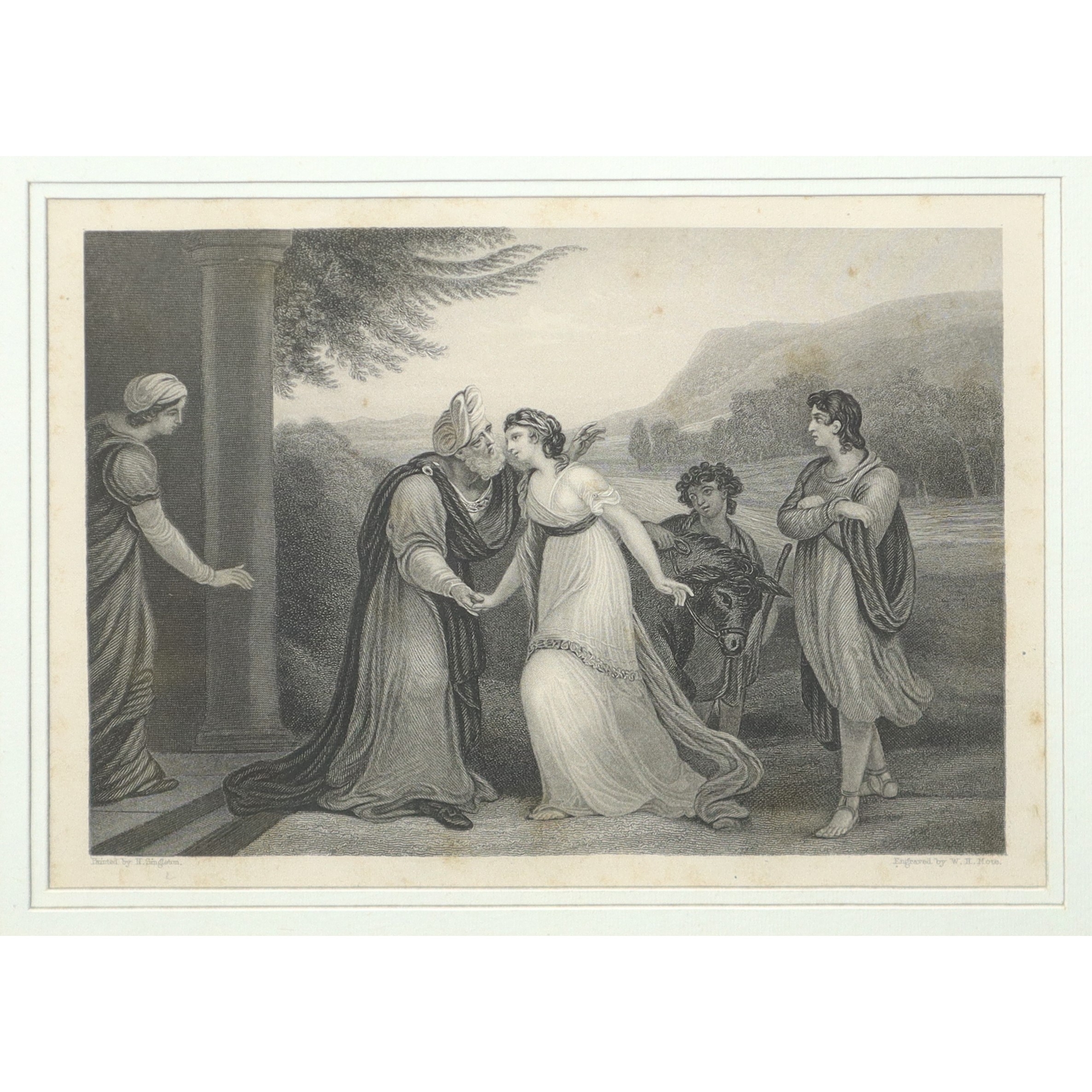 W. H. Mote, Caleb e Acsa (incisione, XIX secolo)