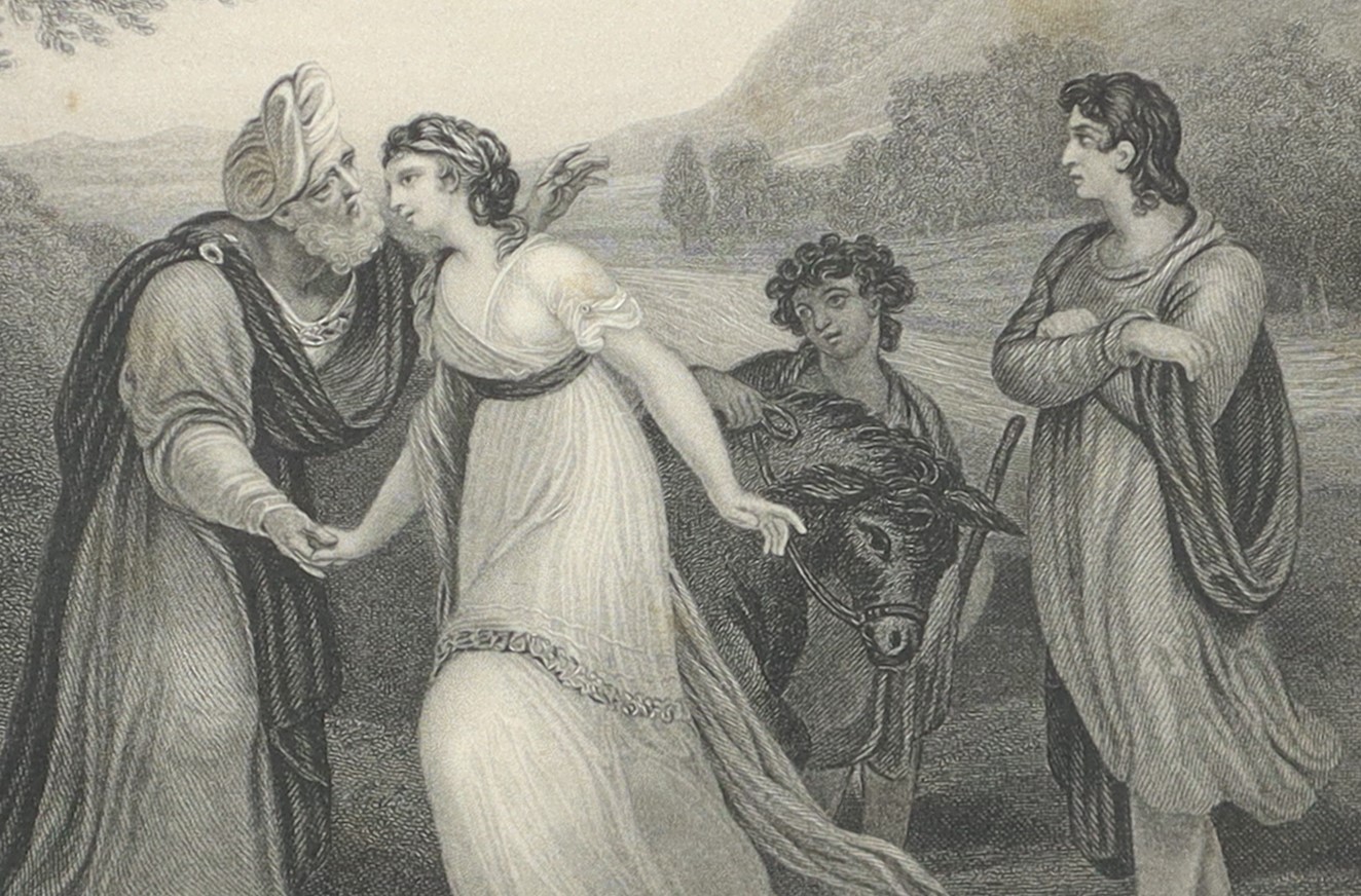 W. H. Mote, Caleb e Acsa (incisione, XIX secolo)
