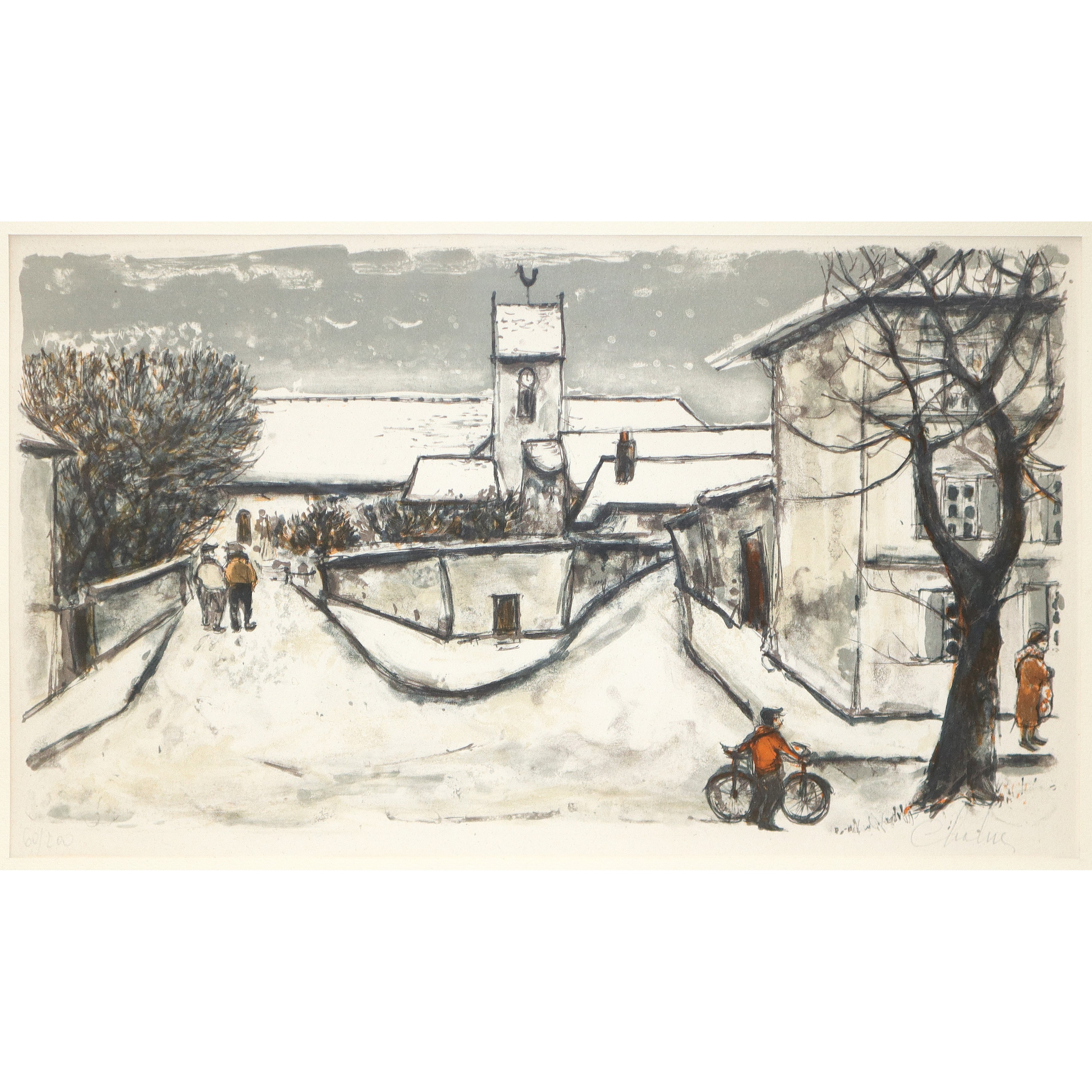 Paesaggio innevato, tiratura 60/200 (grafica), XX secolo