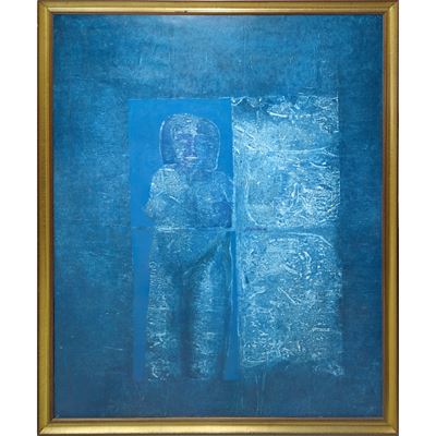 G. Caponnetto, Blu monocromo figurativo