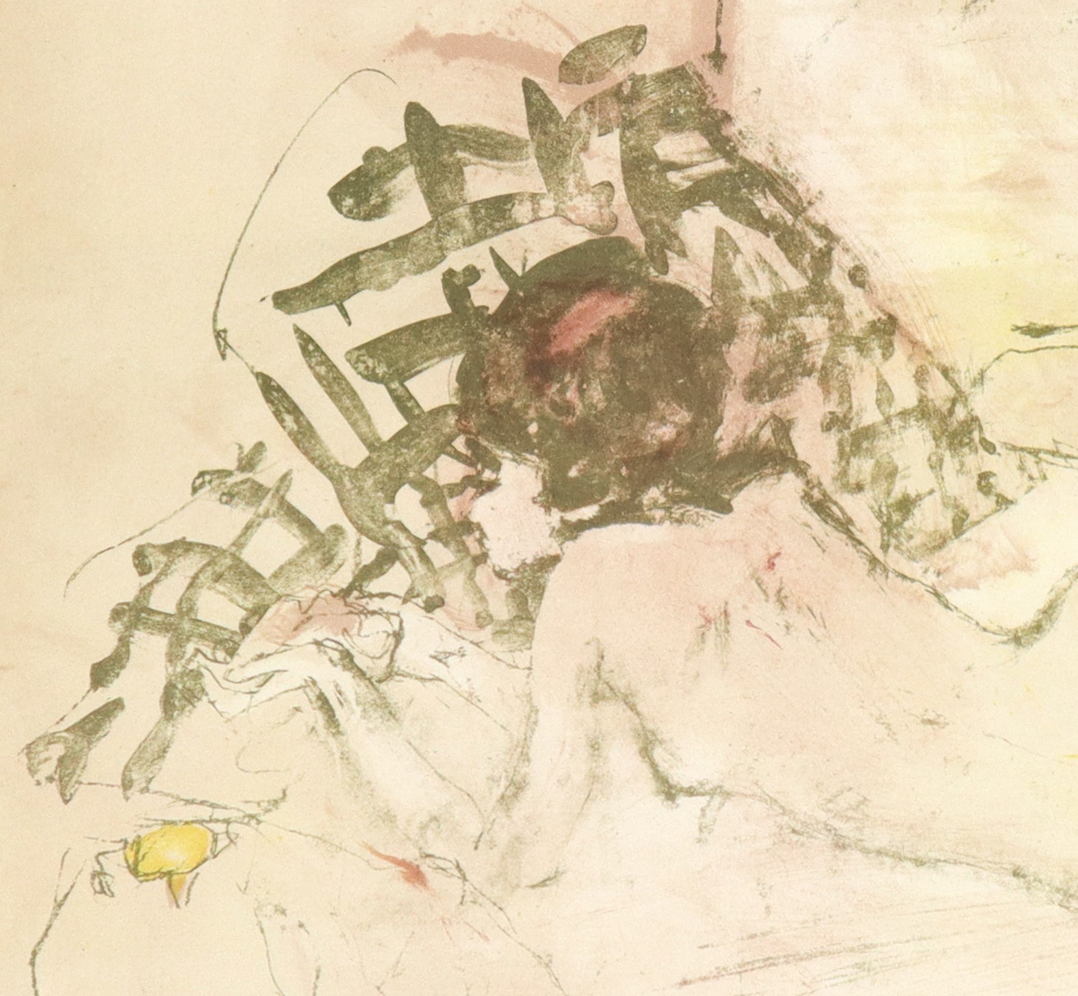 XX secolo, Donna distesa e rose gialle (tiratura 161/200), firmato