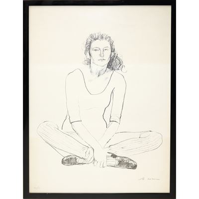 Litografia, Donna a gambe incrociate