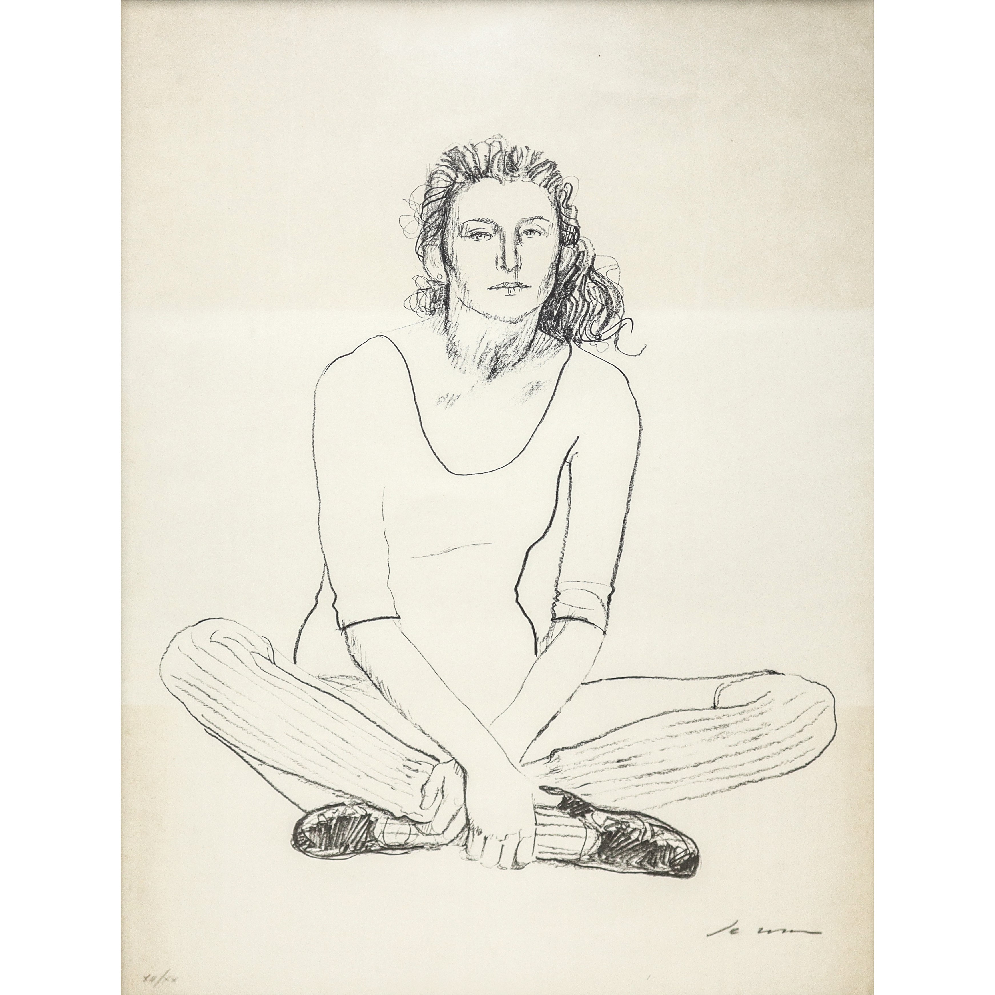 Litografia, Donna a gambe incrociate