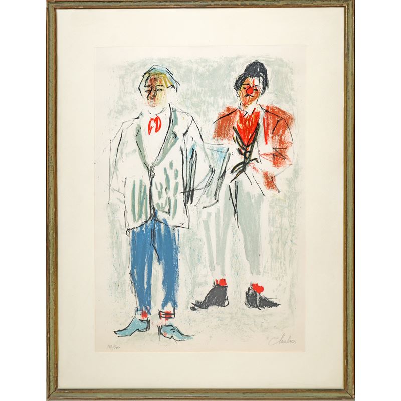 Incisione o grafica (tiratura 189/200), Uomo e clown