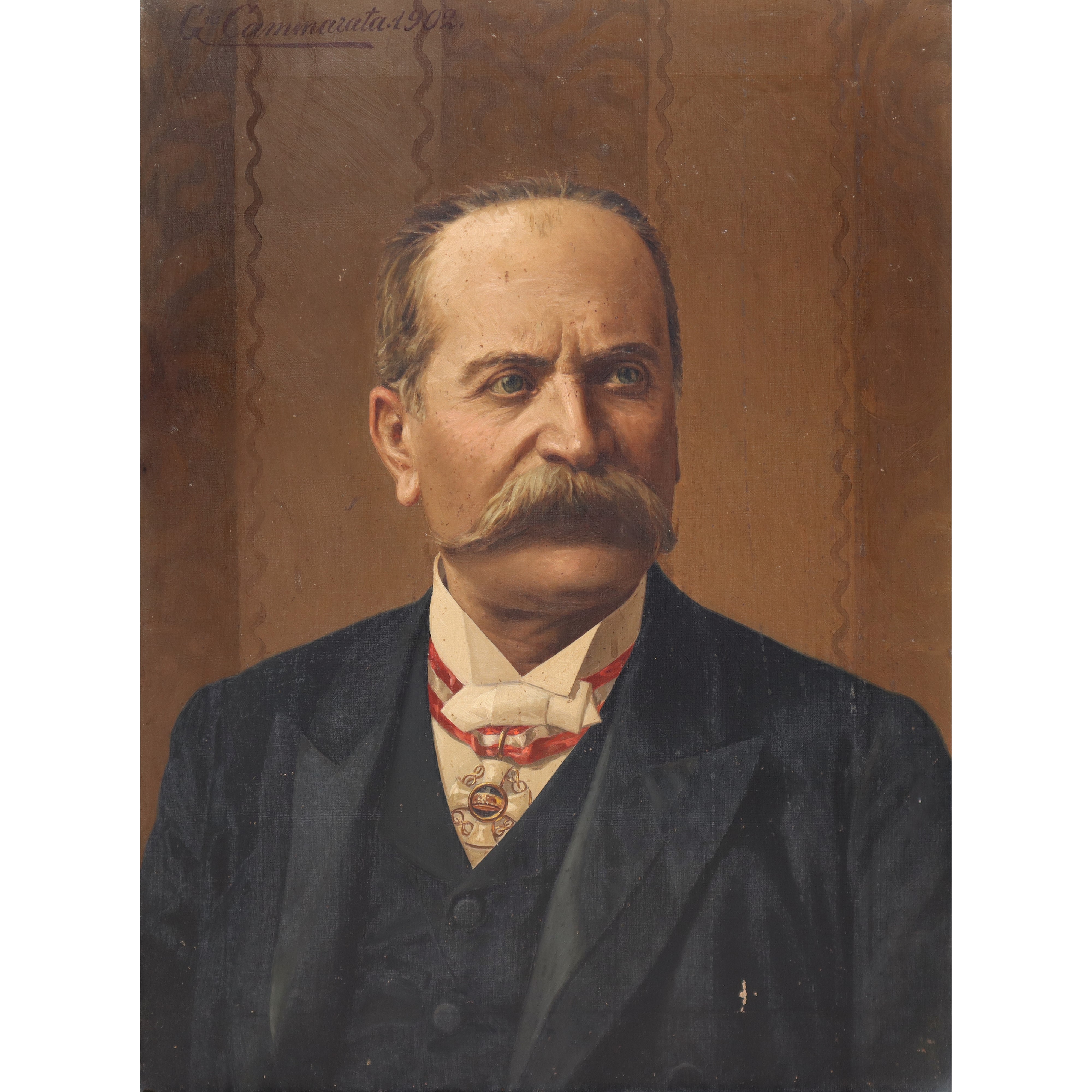 G. Cammarata, Ritratto di uomo con baffi, olio su tela (1902)