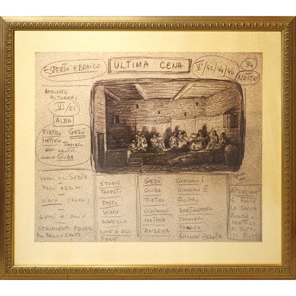 Franco Zeffirelli - Study for scenography - Last Supper