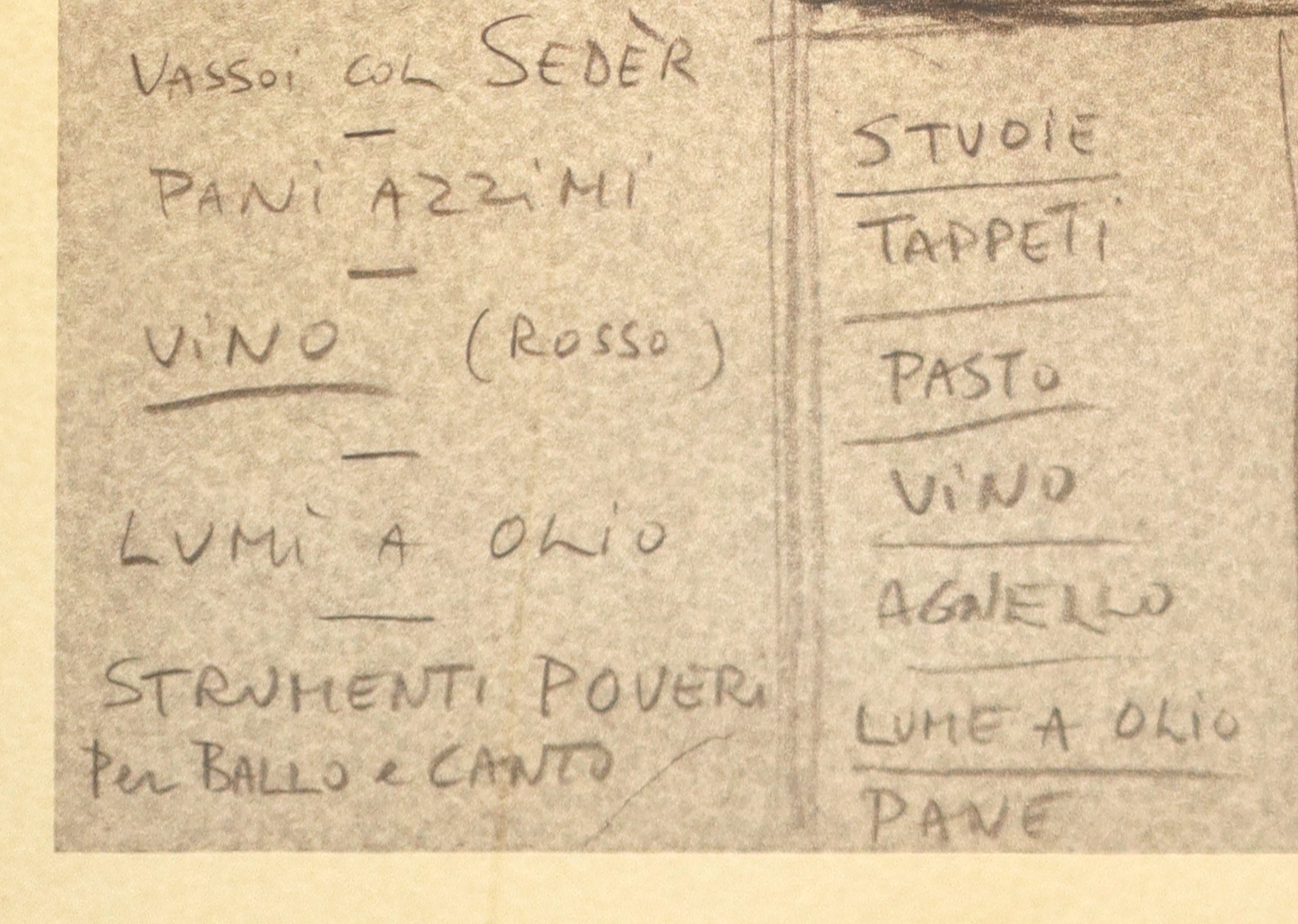 Franco Zeffirelli - Studio per scenografia – Ultima cena