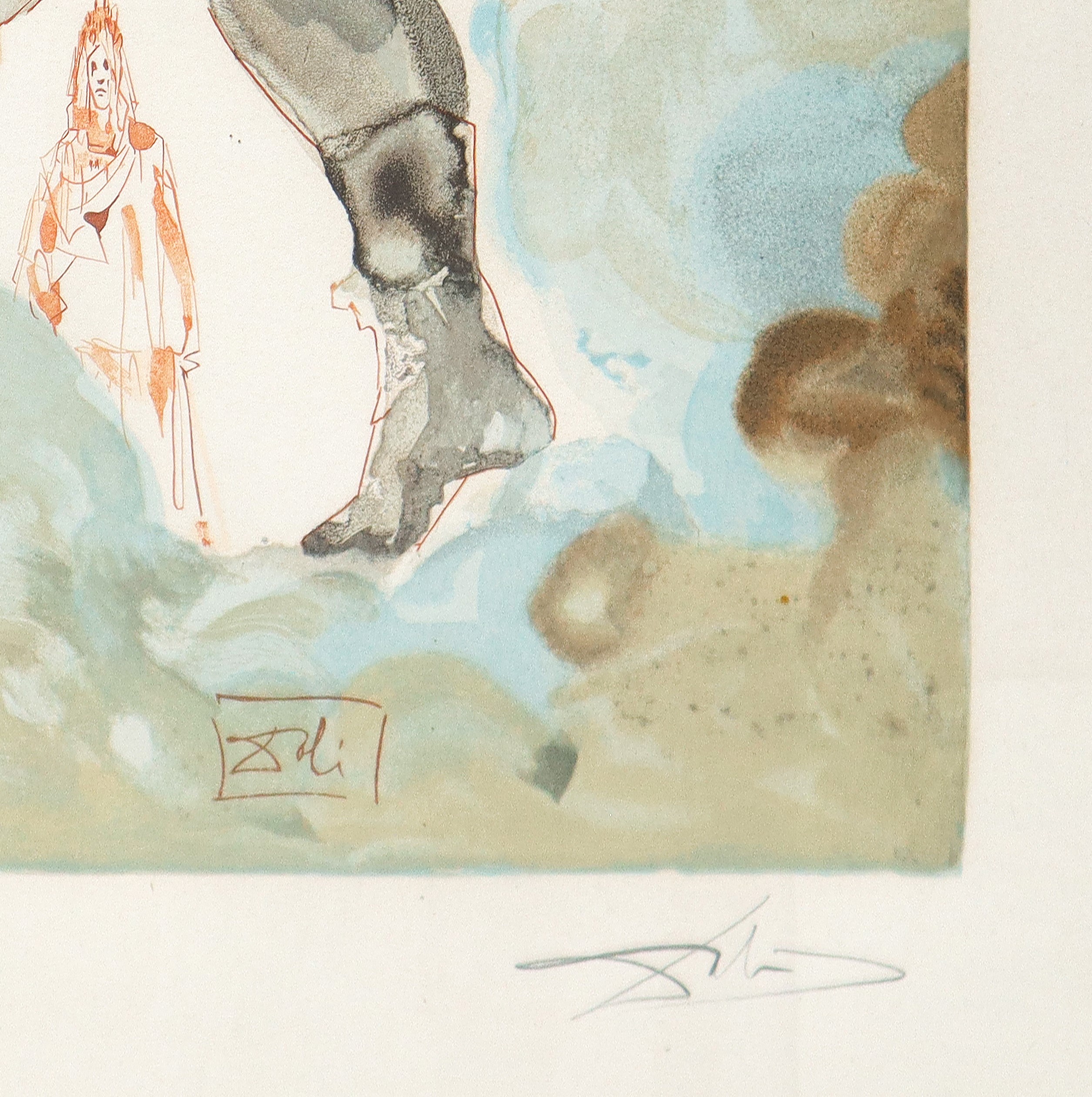 Salvador Dalì - I Giganti, litografia da La Divina Commedia di Dante