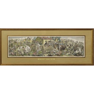 XIX secolo, Incontro di Blücher con Wellington dopo la battaglia di Waterloo, incisione ritoccata...