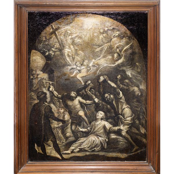 Grisaille depicting the Stoning of Saint Stephen