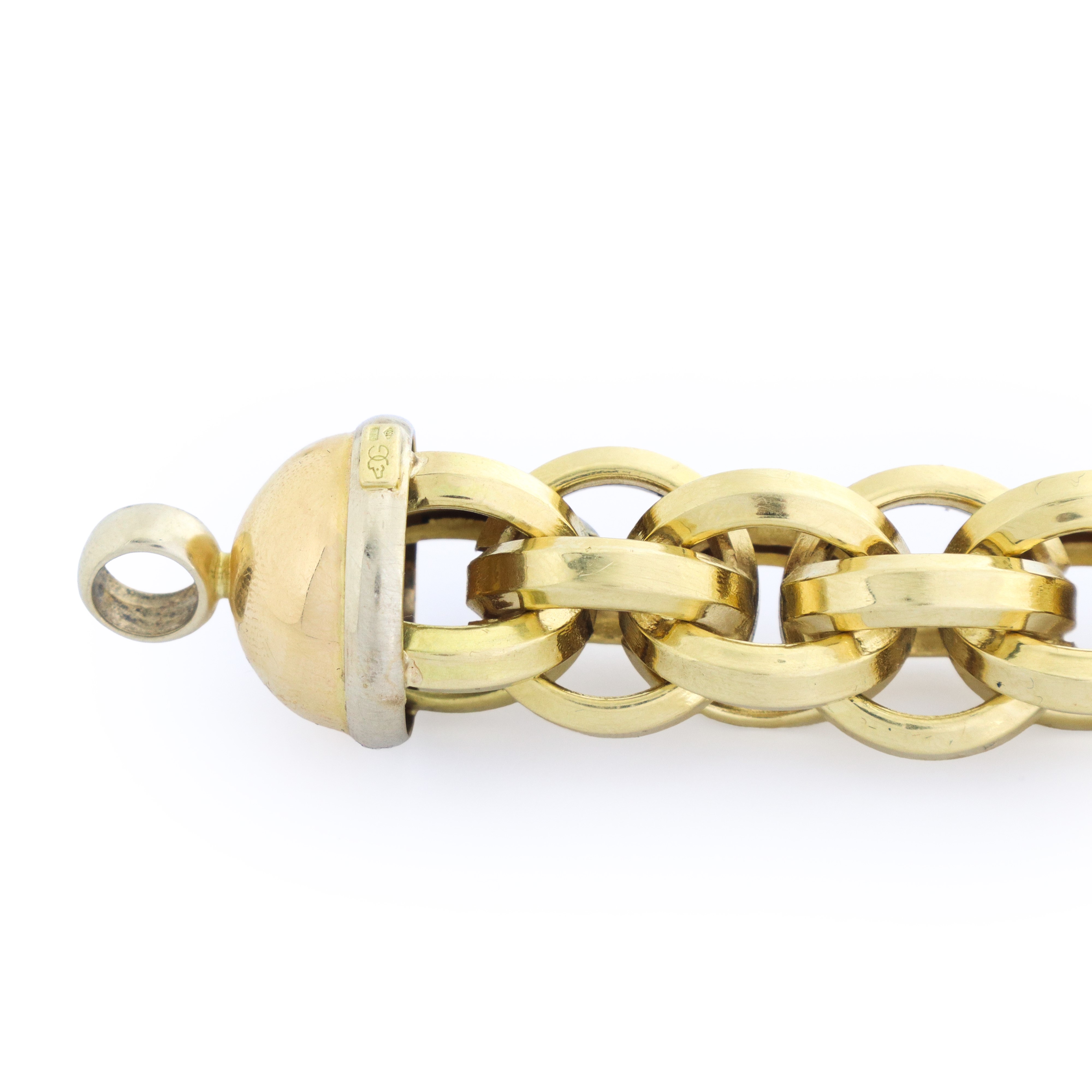 Bracciale in oro giallo 750 con maglia rolò e chiusura da marinaio