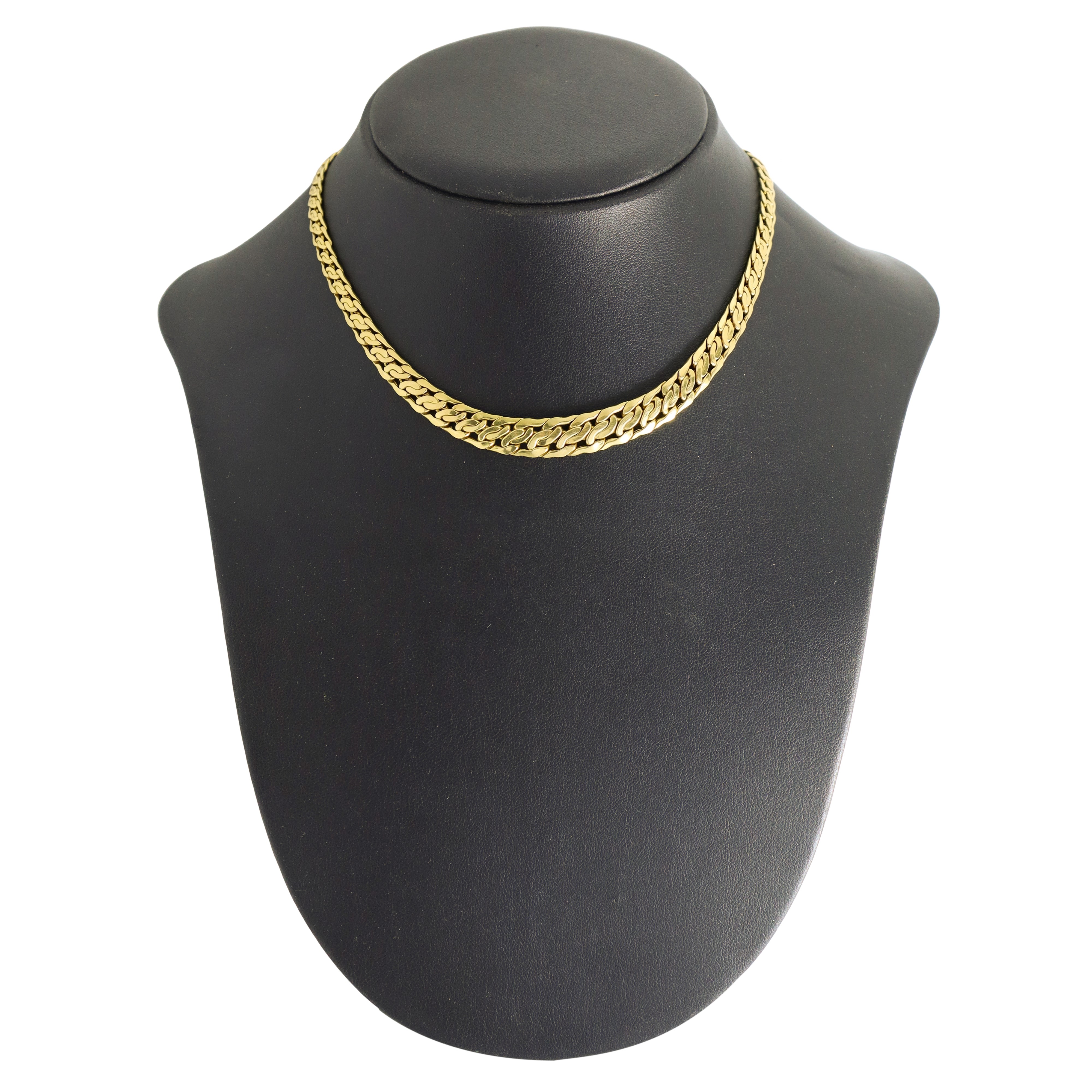 Collana in oro giallo 750 con maglia groumette piatta