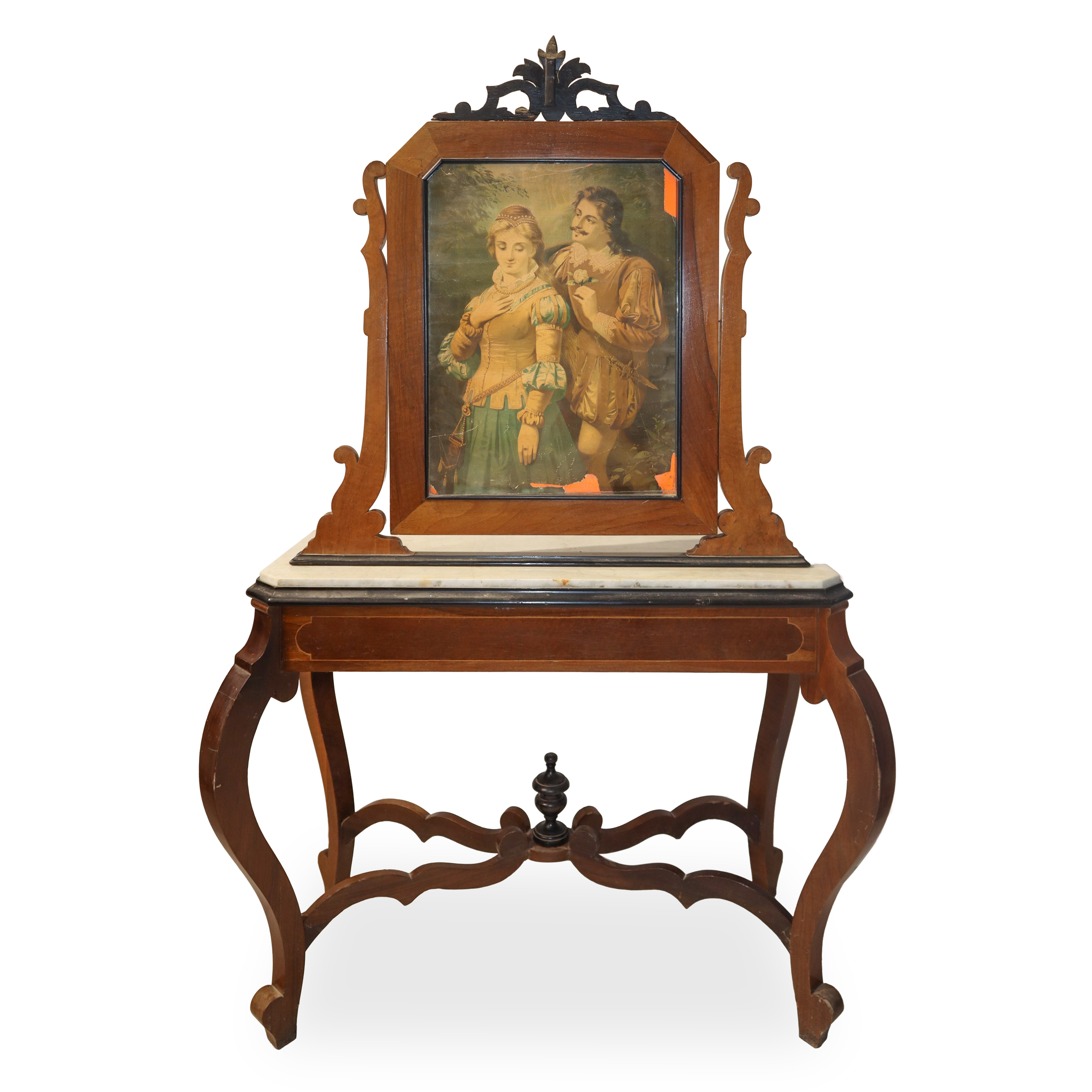 Consolle con Specchiera in Stile Luigi Filippo