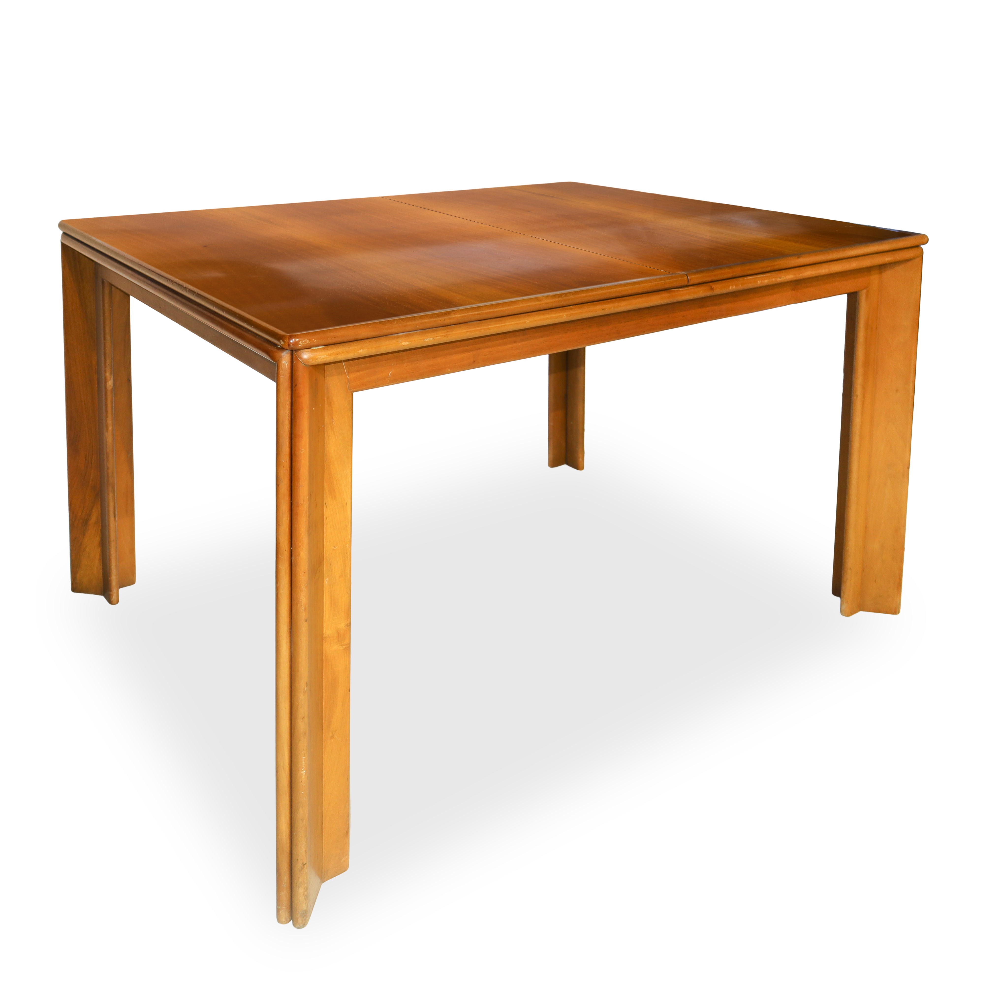 Tavolo allungabile modello "Mou" con struttura e piano in legno impiallacciato, allungo in legno ...