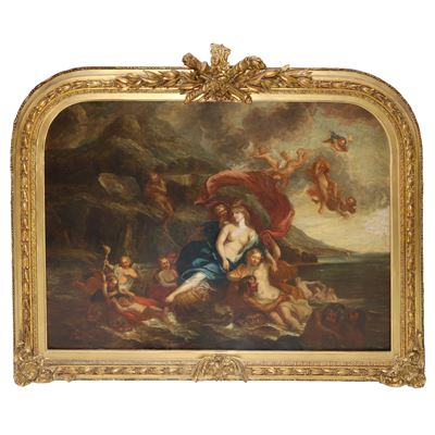 Scuola francese, Trionfo di Galatea, olio su tela