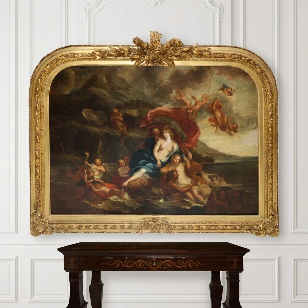 Scuola francese, Trionfo di Galatea, olio su tela