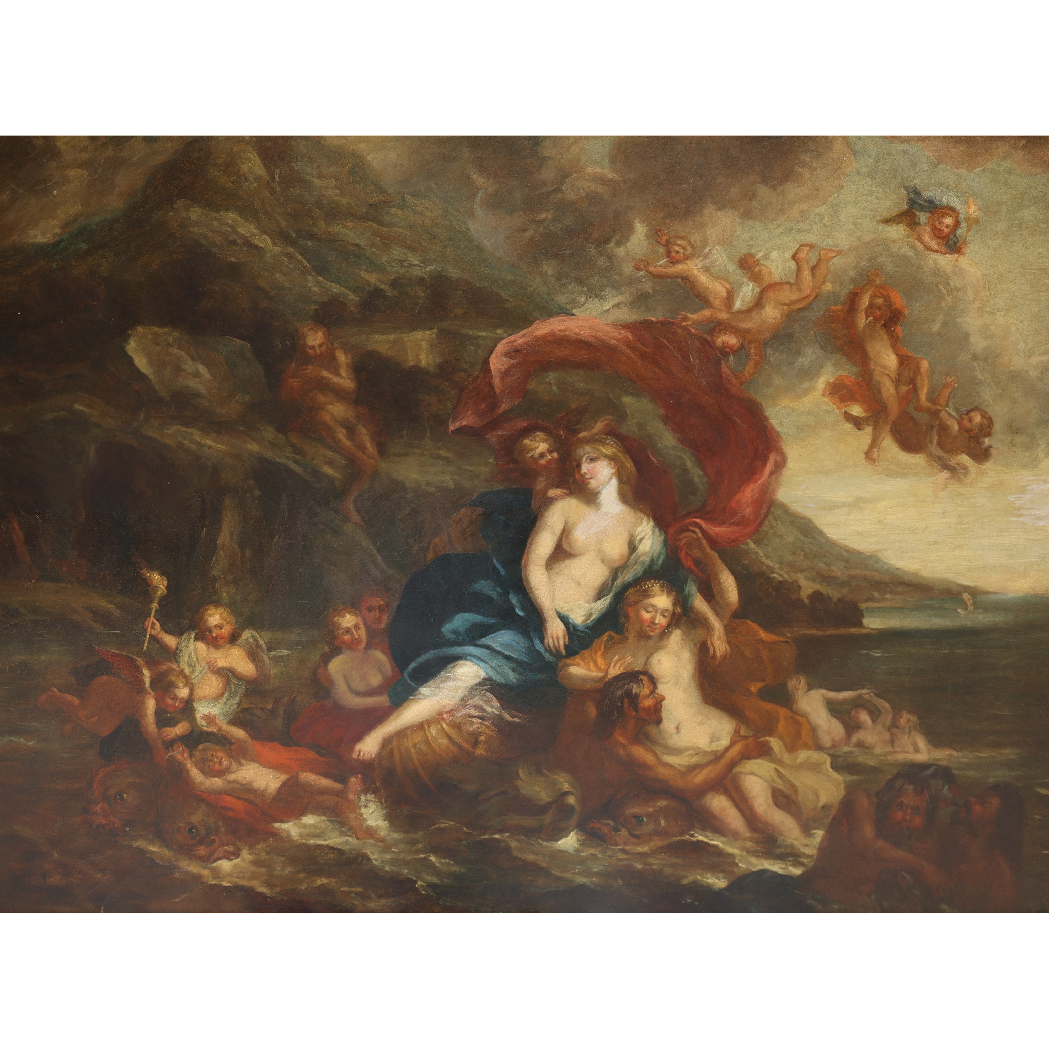 Scuola francese, Trionfo di Galatea, olio su tela
