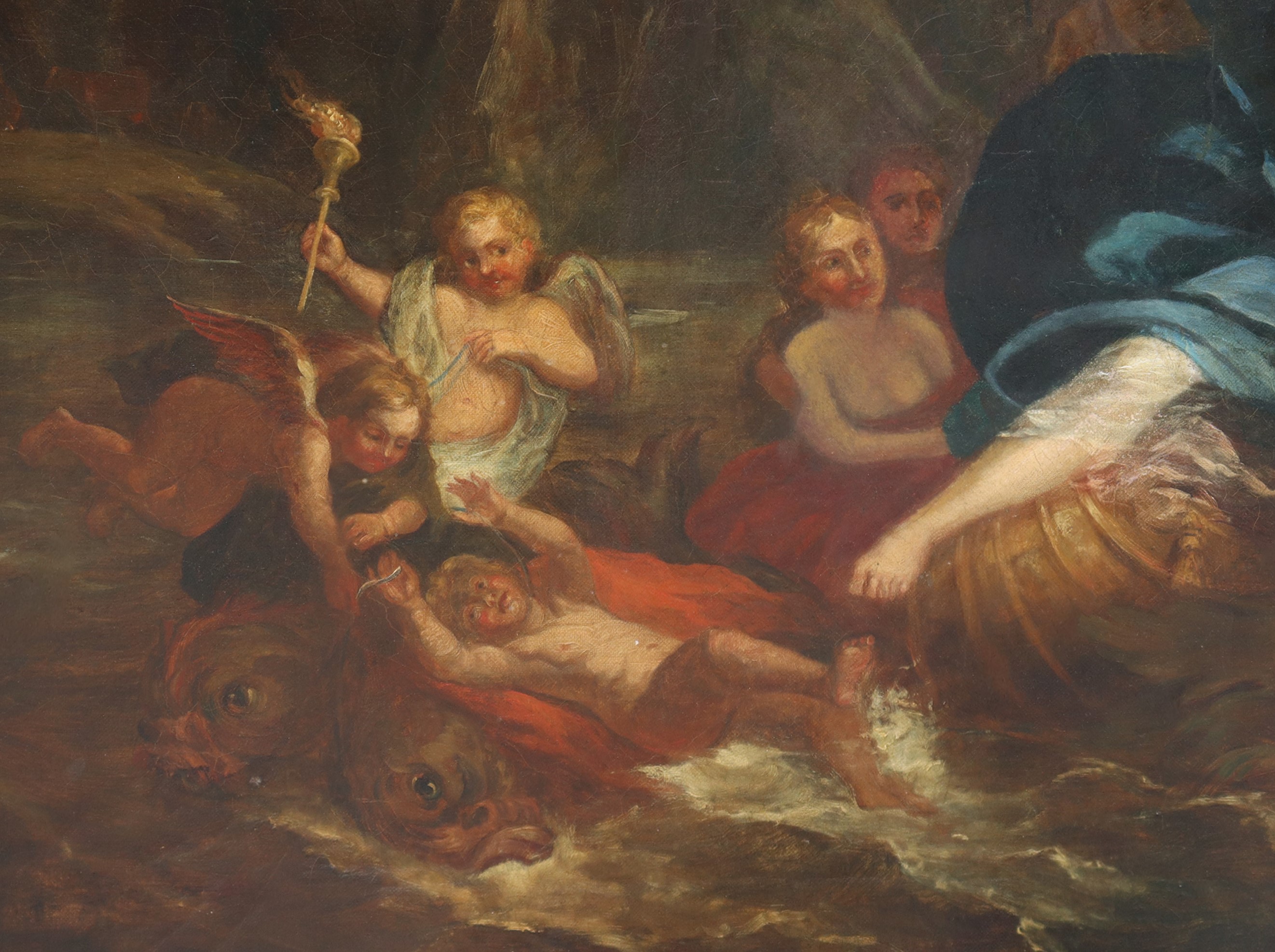Scuola francese, Trionfo di Galatea, olio su tela