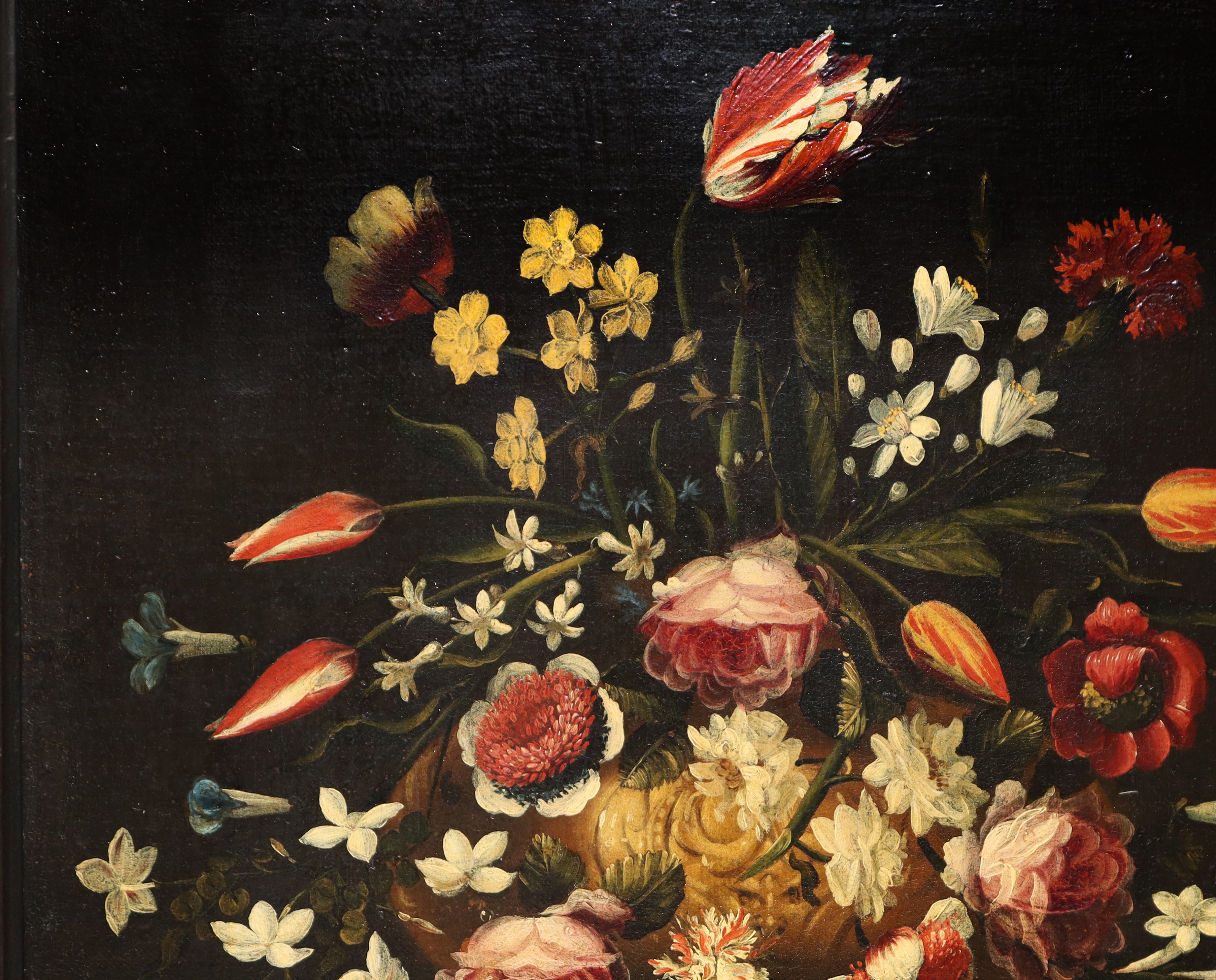Giacomo Recco - Natura morta di fiori, olio su tela