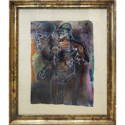 Senza titolo (Bronzi di Riace), tecnica mista su carta