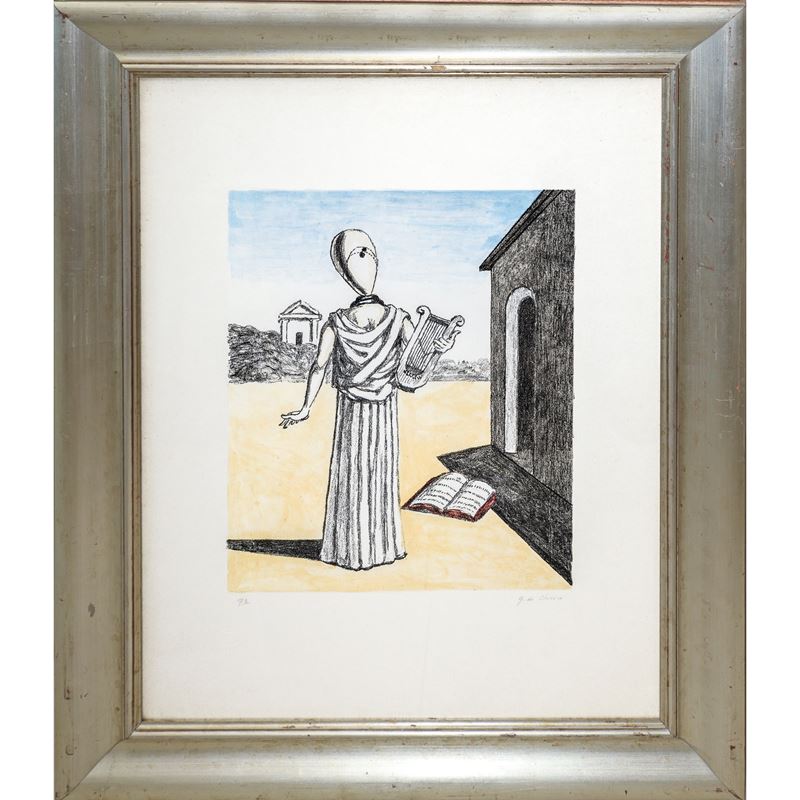 Giorgio De Chirico - La musa della storia (litografia)