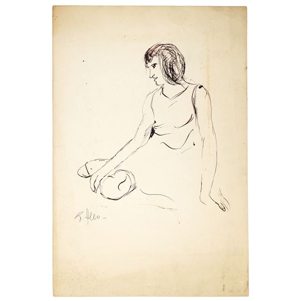 Giuseppe Aleo - Ritratto di donna seduta