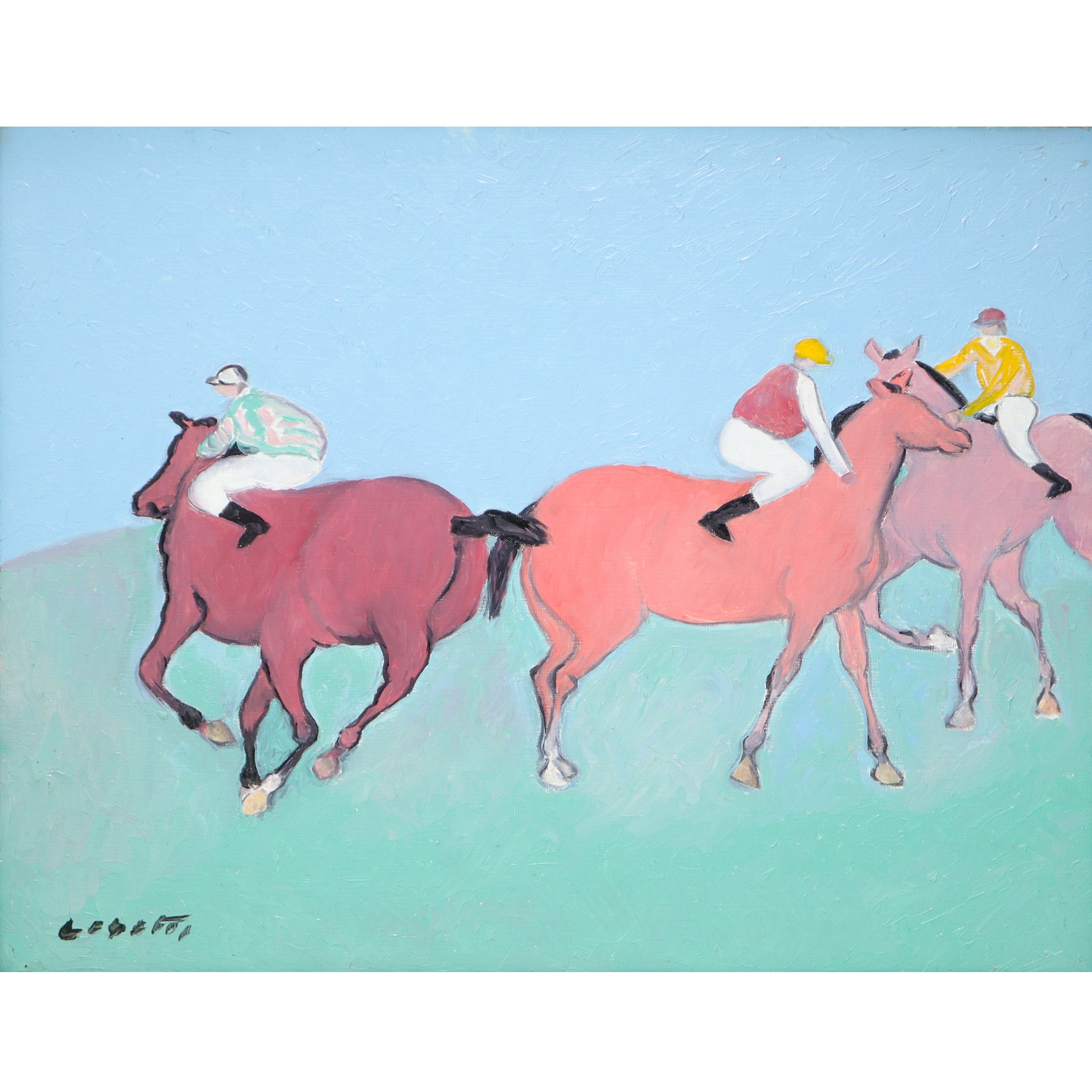 Giuseppe Cesetti - Tre fantini a cavallo