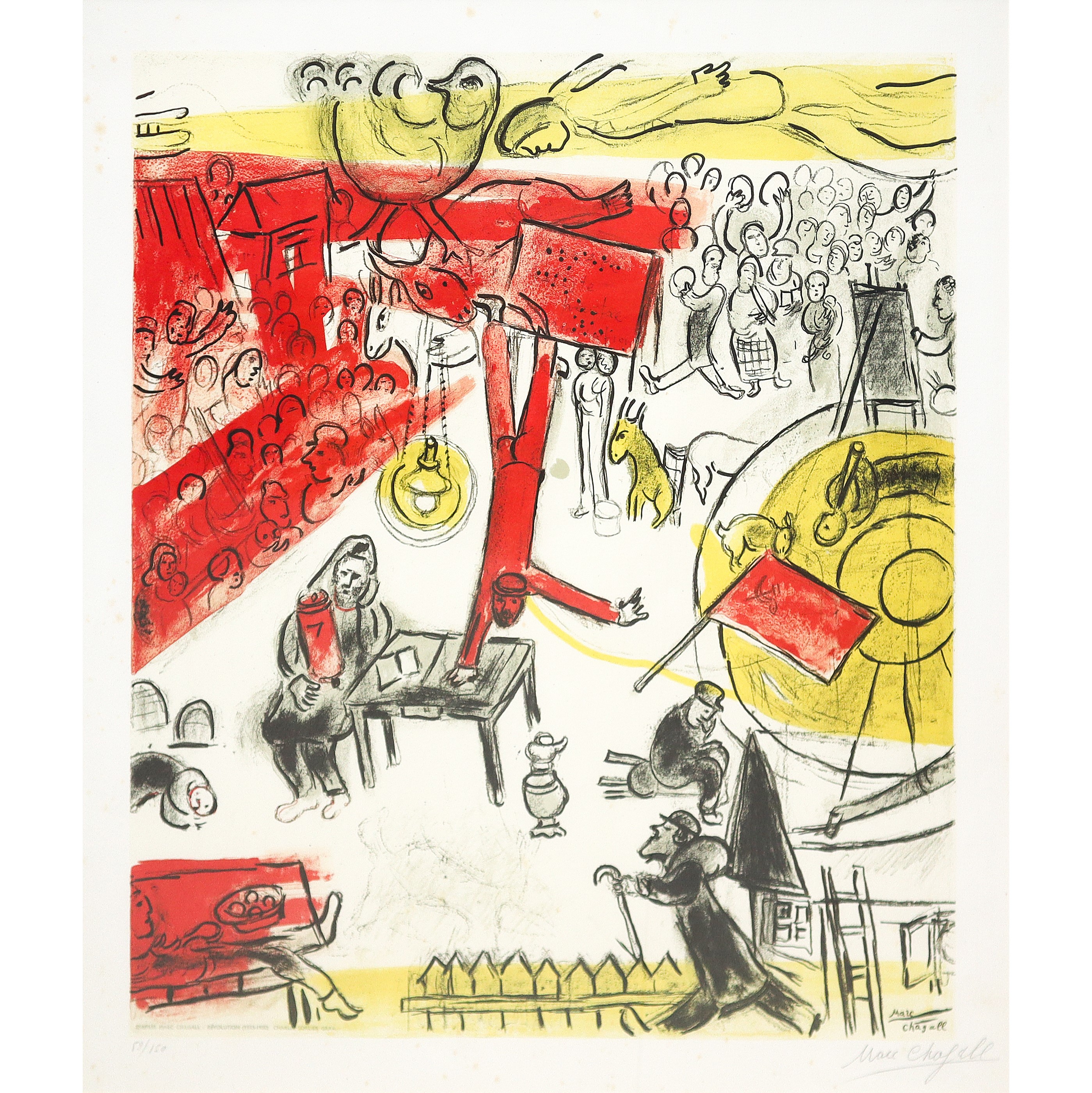 Marc Chagall - Révolution, litografia a colori, 1963