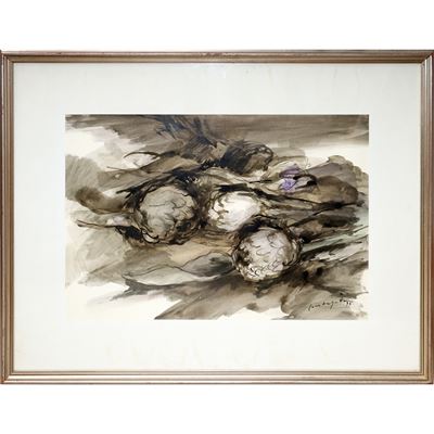 Carciofi (tecnica mista su carta)
