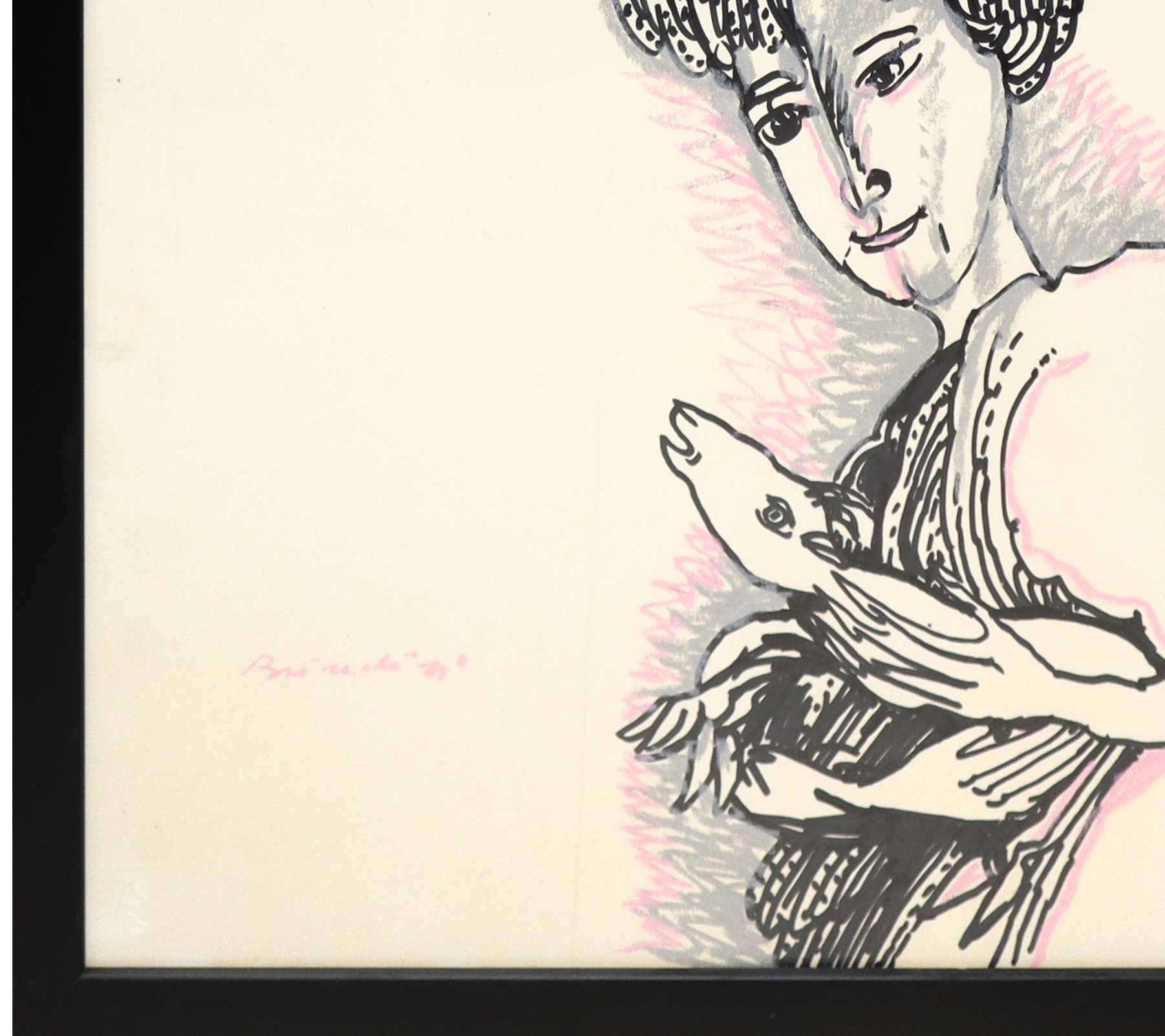 Remo Brindisi - Pastorale (tecnica mista su carta), 1971