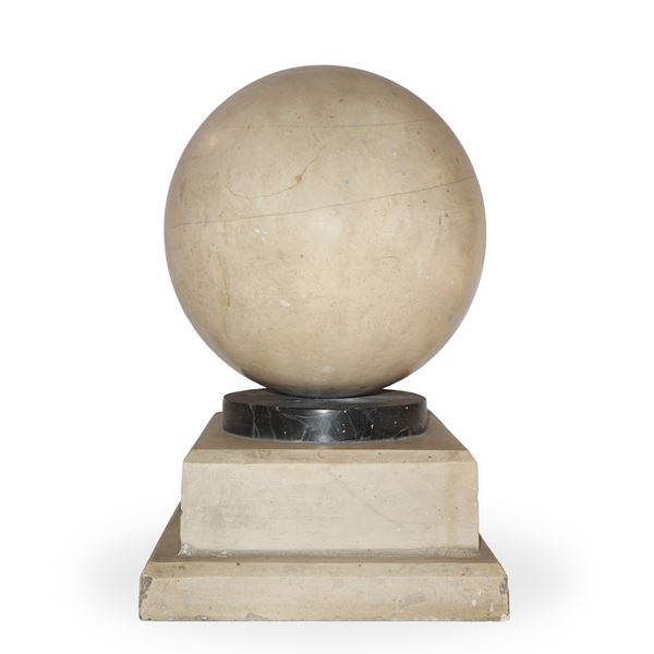 Marble base with white marble sphere