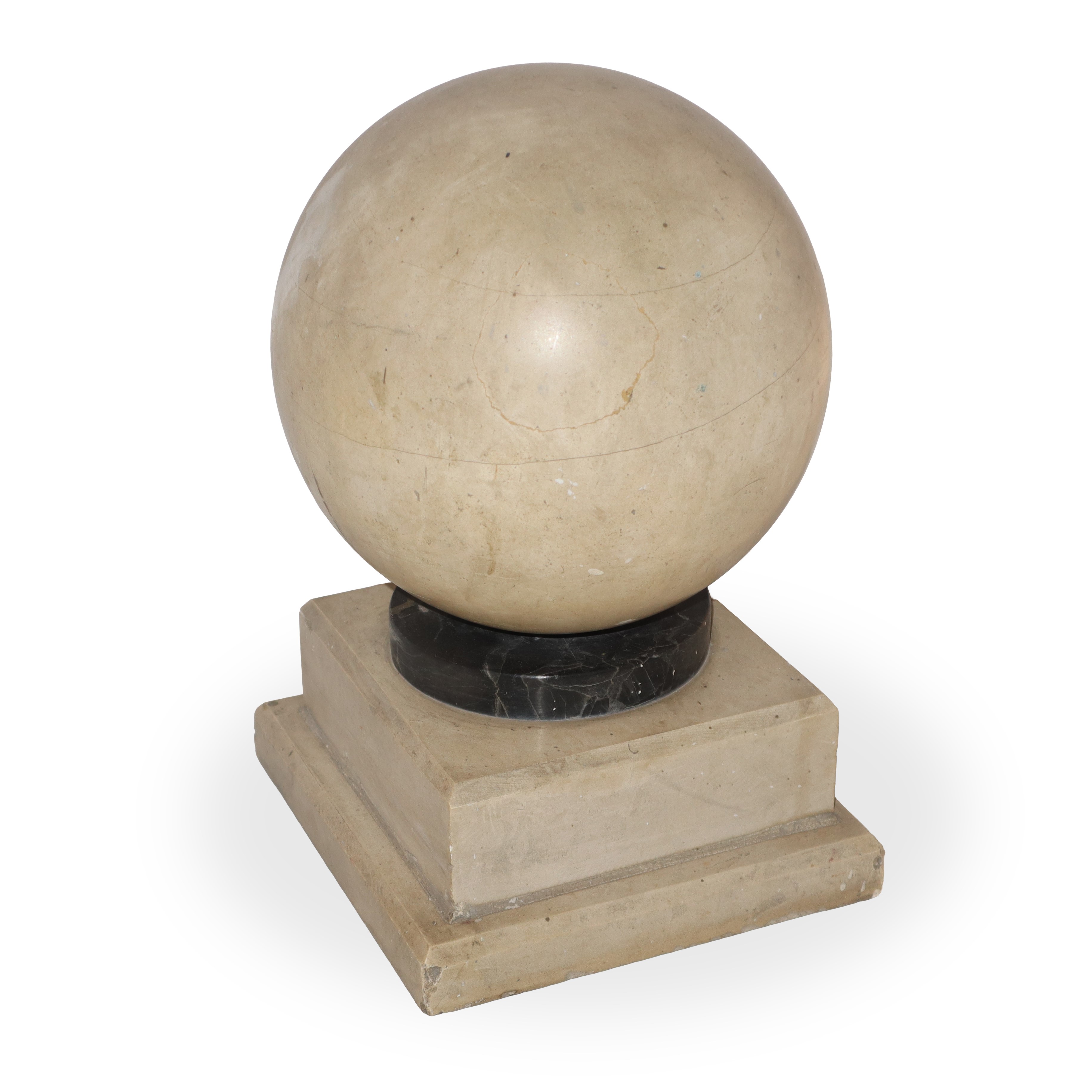 Base in Marmo con Sfera in Marmo Bianco