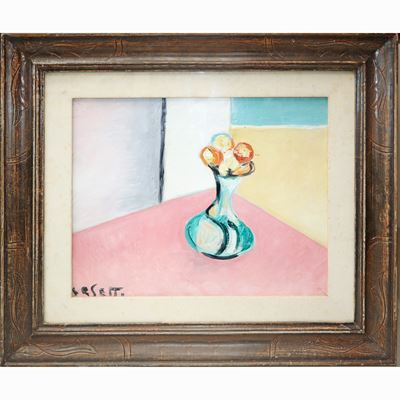Vaso di fiori, olio su tela (XX secolo)