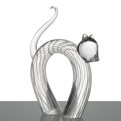 Gatto stilizzato in vetro di Murano