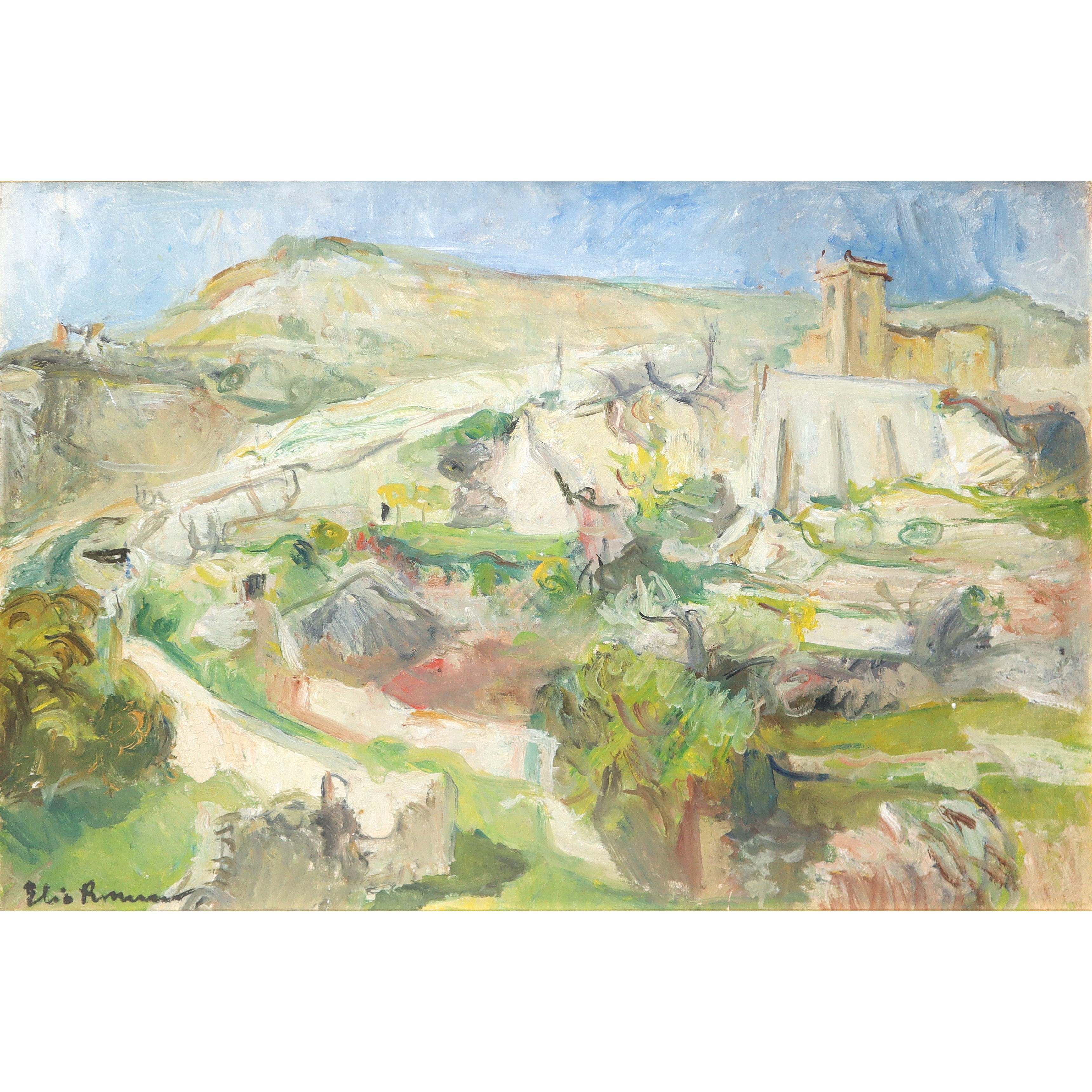 Elio Romano - Paesaggio, olio su tela