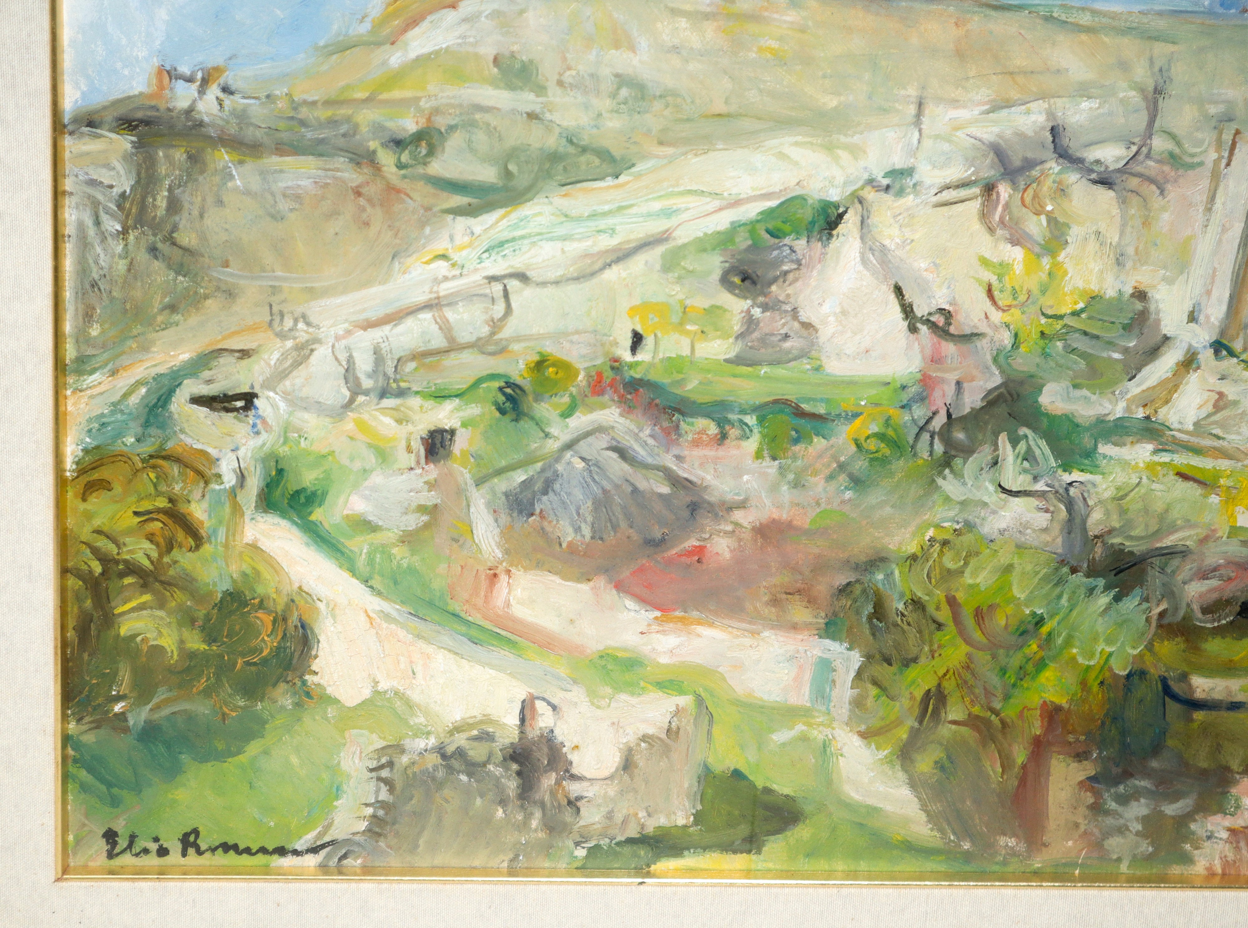 Elio Romano - Paesaggio, olio su tela