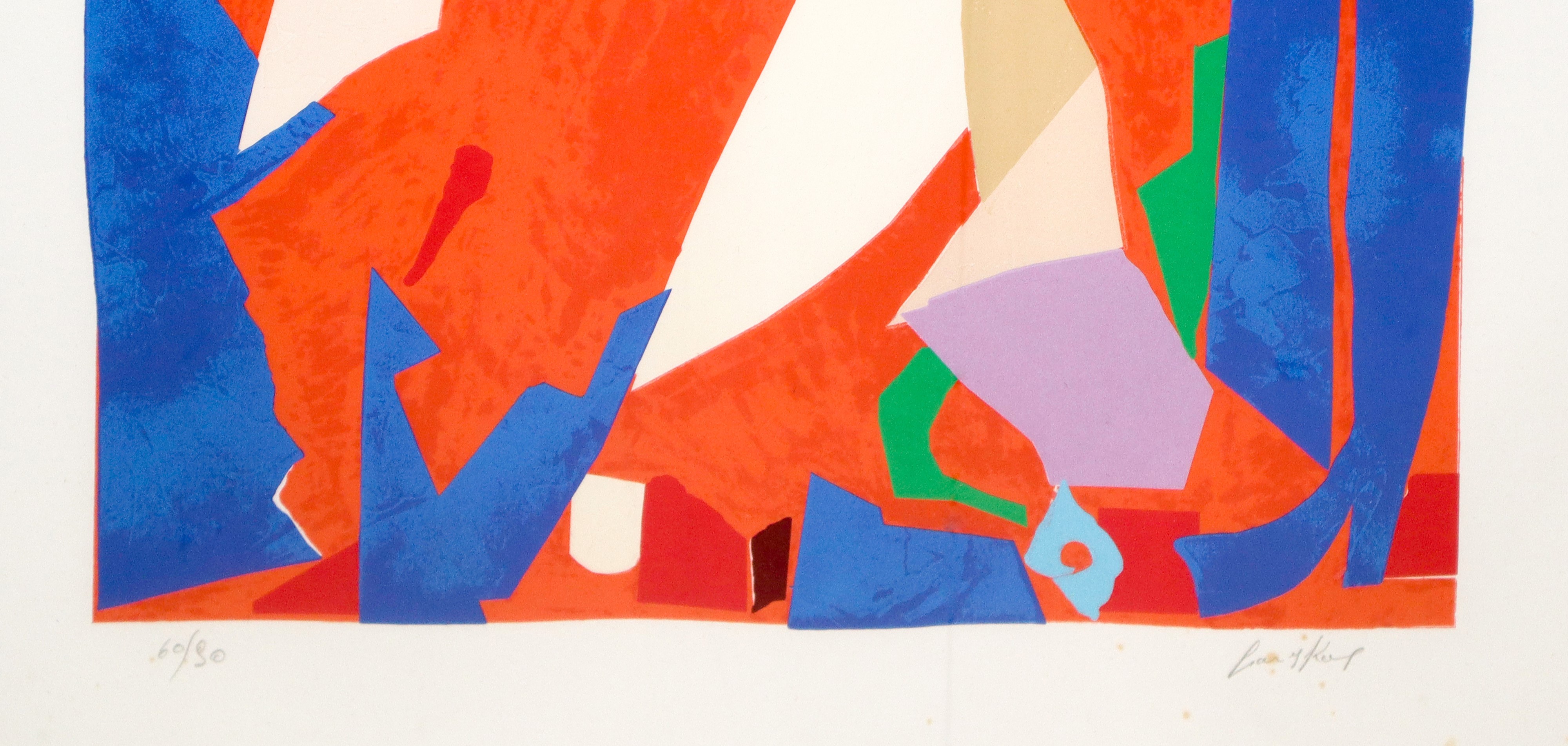 André Lanskoy - Astratto rosso (serigrafia, XX secolo)