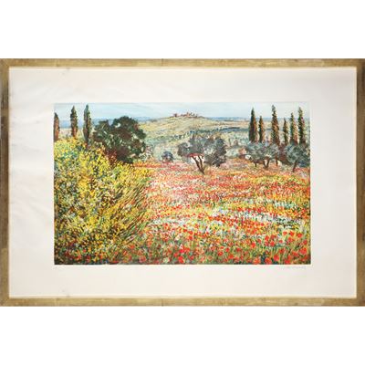 Paesaggio, litografia