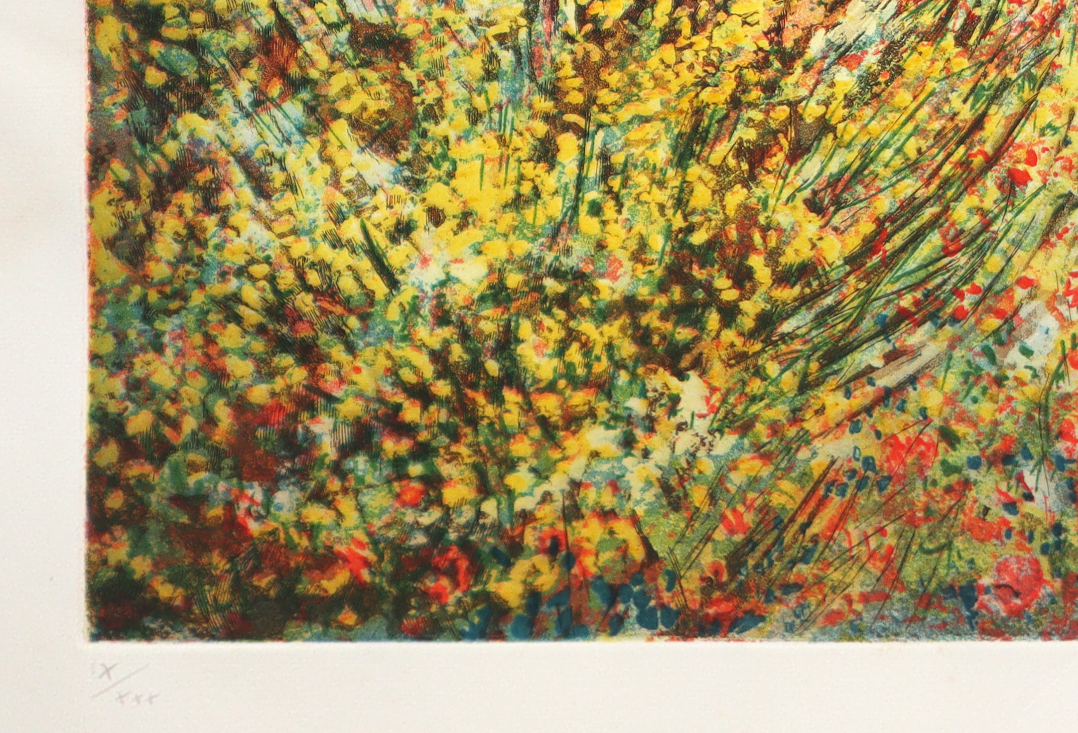 Michele Cascella - Paesaggio, litografia