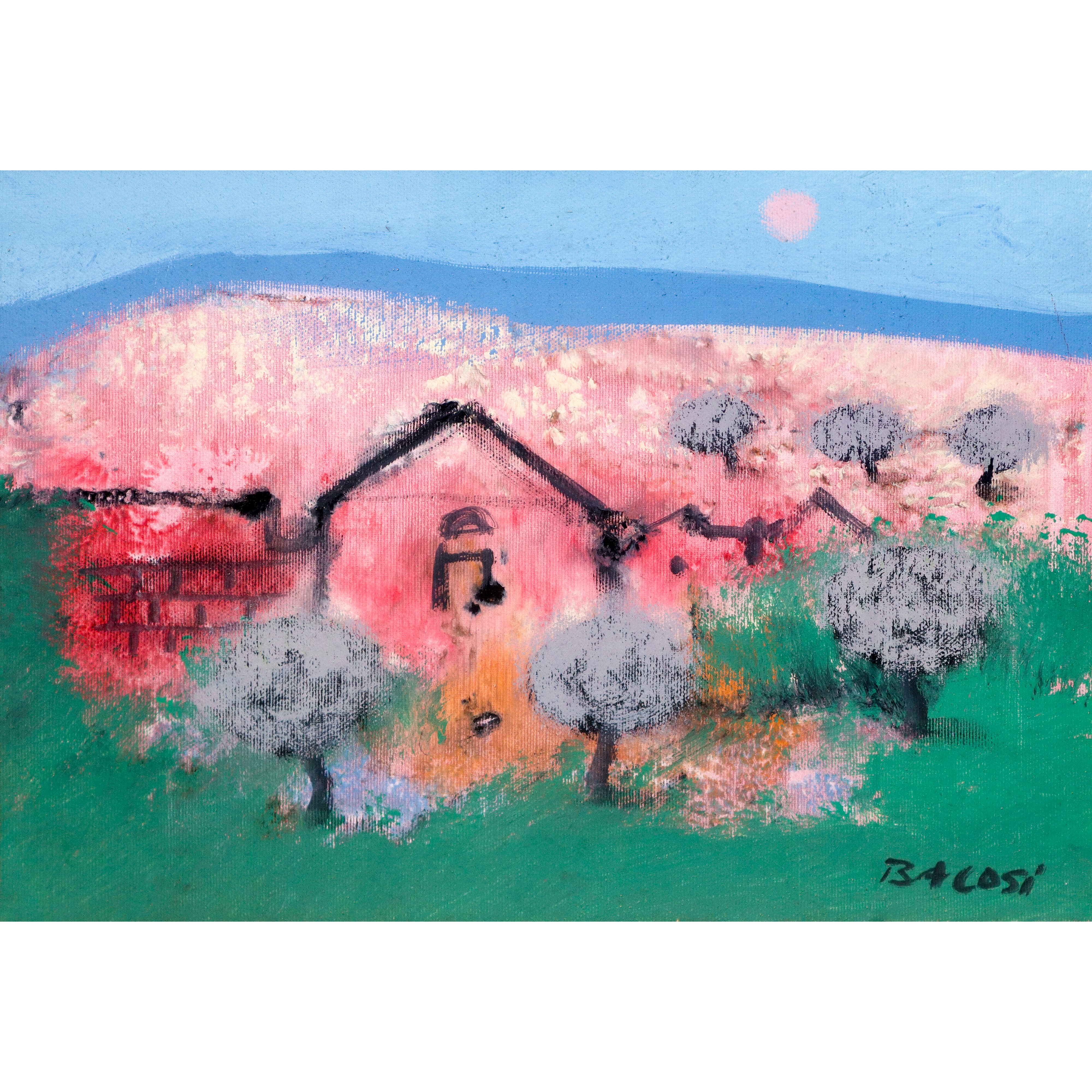 Manlio Bacosi - Paesaggio, olio su tela