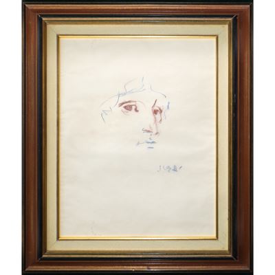 Volto, pastello su carta