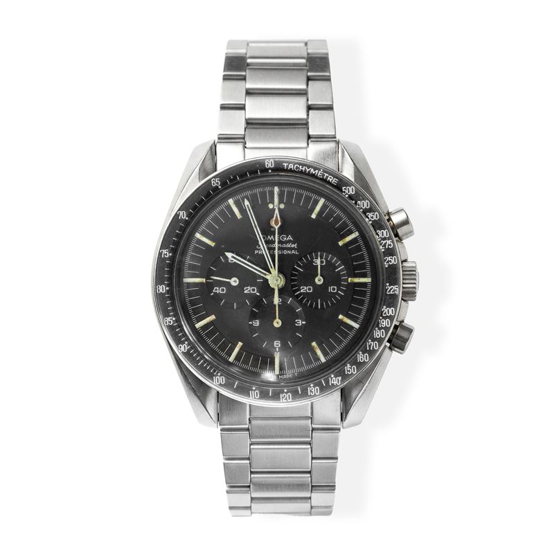 Omega - Speedmaster Professional (fondello Straight-Writing) con ippocampo centrale e lunetta ner...