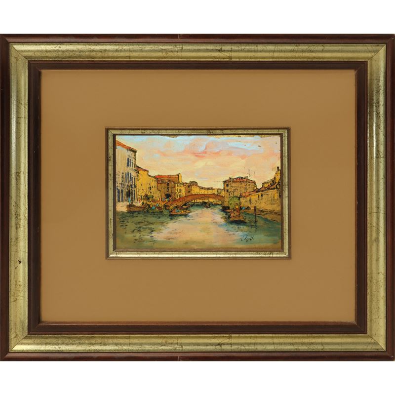 XX secolo, Ponte di Rialto, tecnica mista su tavola
