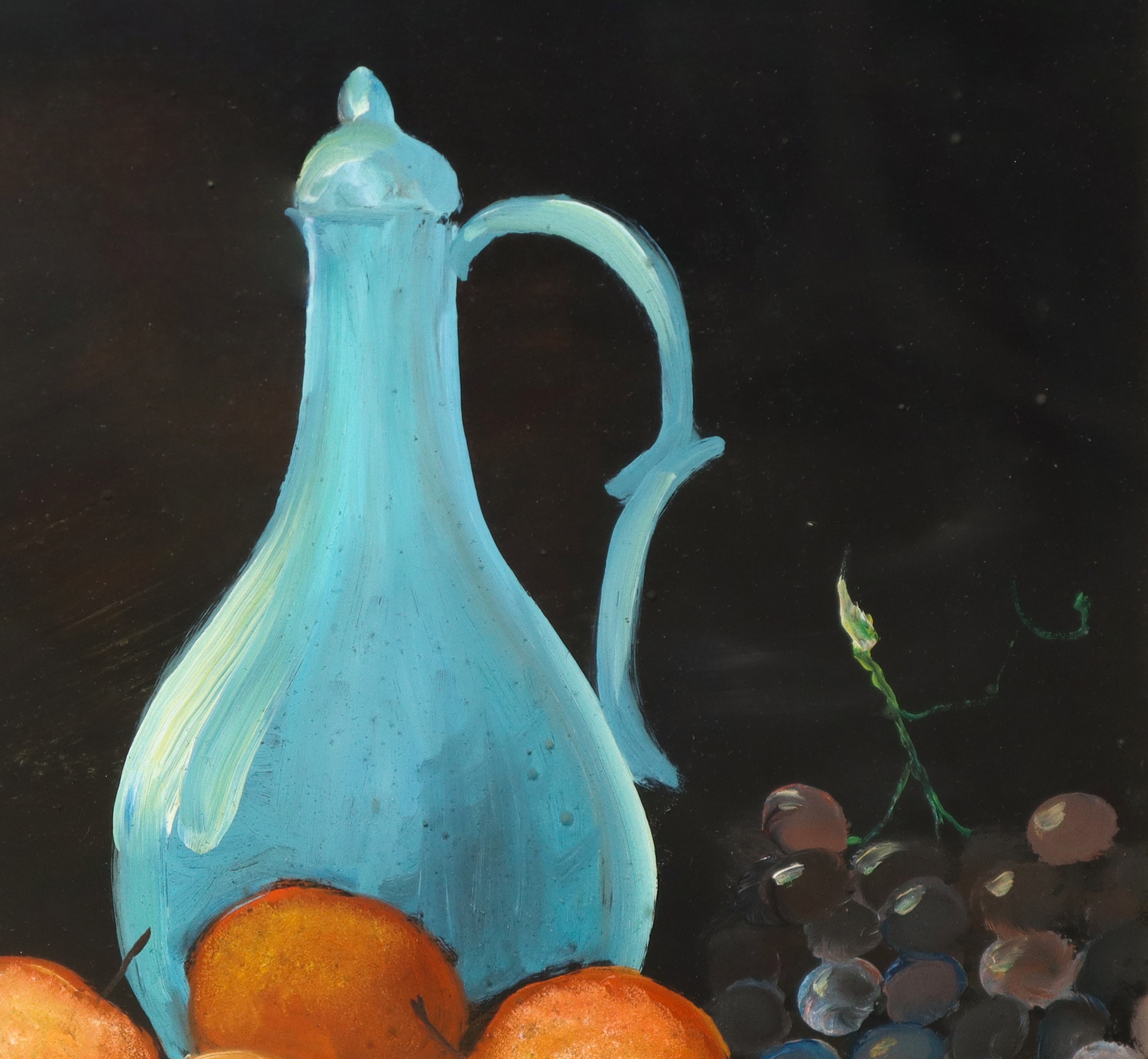 Reya, Natura morta di frutta, olio su masonite