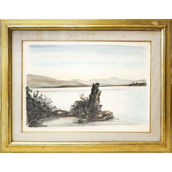 Domenico Purificato - Paesaggio lacustre