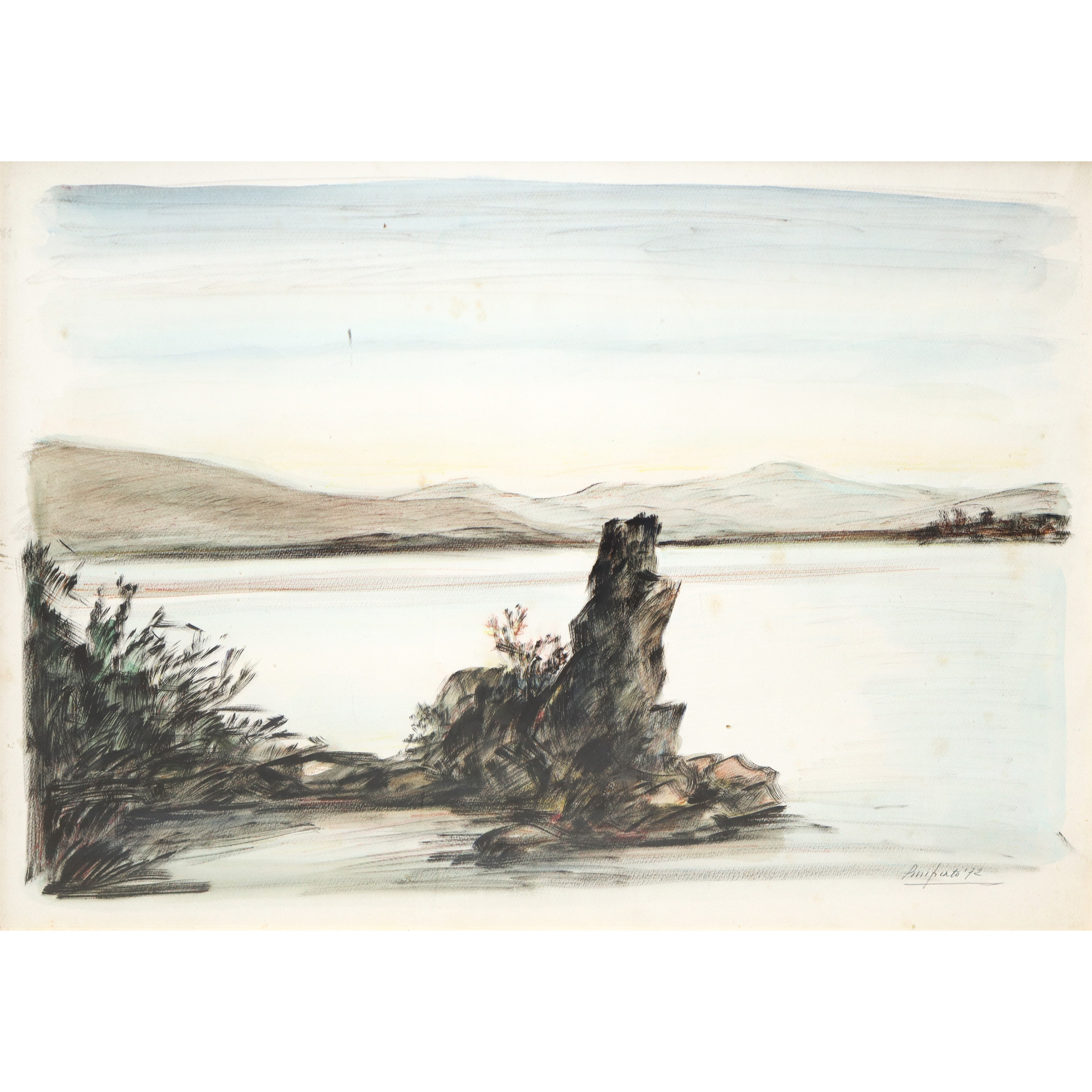 Domenico Purificato - Paesaggio lacustre