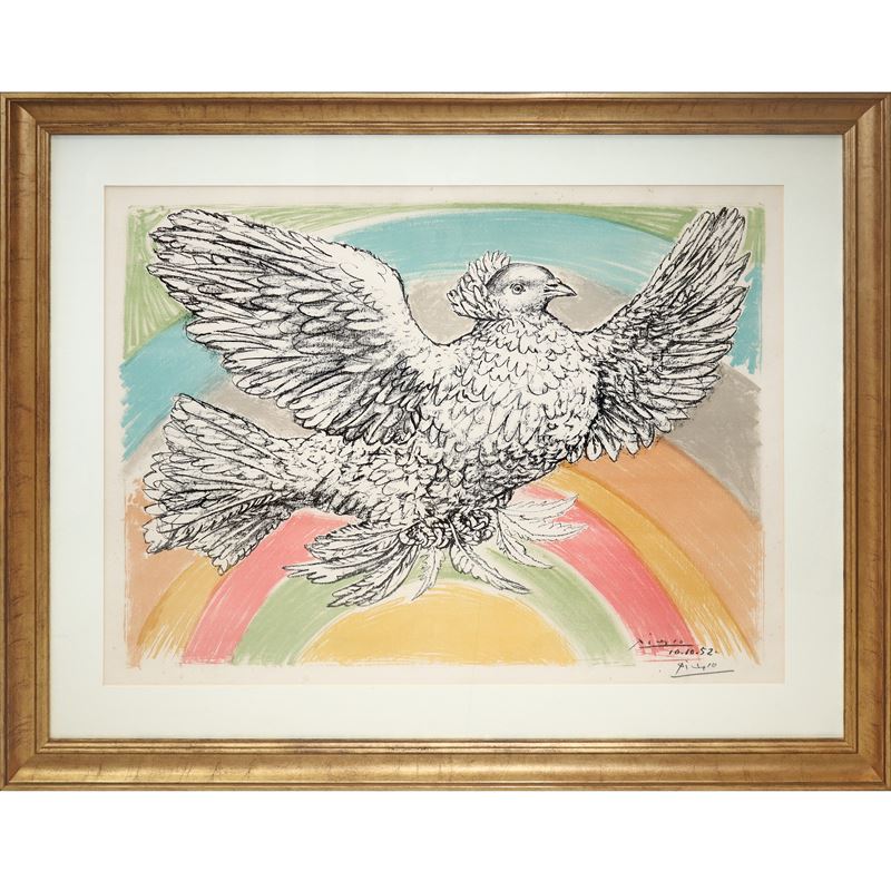 Pablo Picasso - Colombe volant, litografia