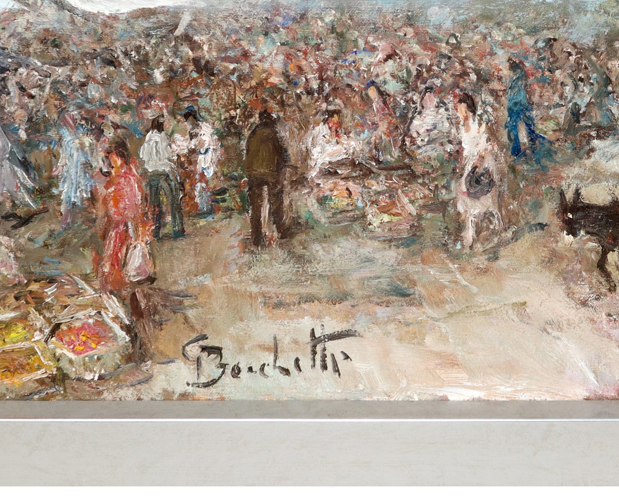 Gaetano Bocchetti - Mercatino, olio su tela